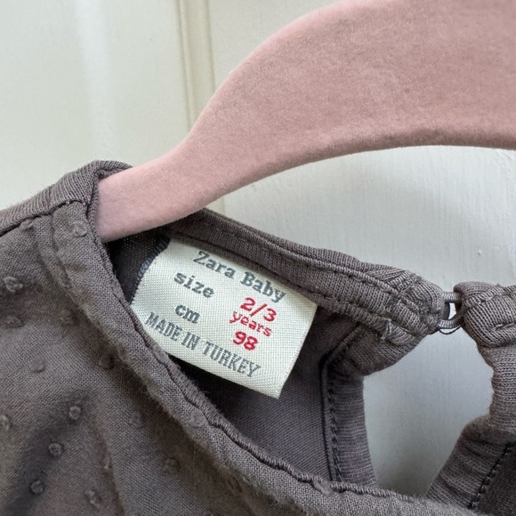 Zara 2/3 Years Gray Lace Pattern Girls Long Sleeve Blouse Top - Picture 4 of 4